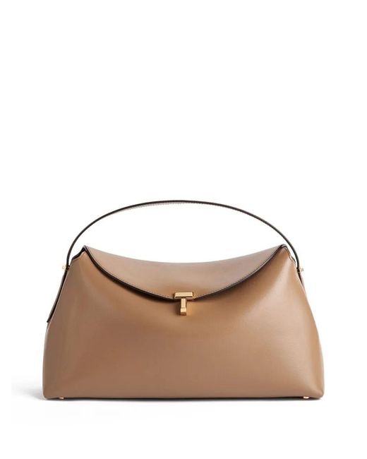 Totême Natural T-Lock Leather Shoulder Bag