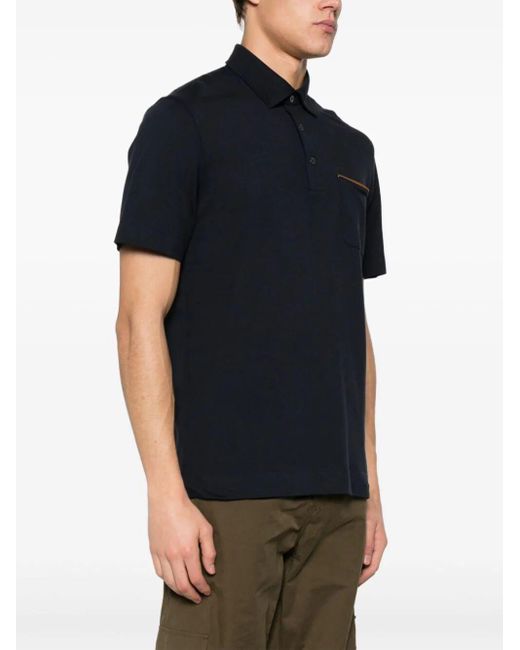 Zegna Blue Pure Cotton Polo Clothing for men