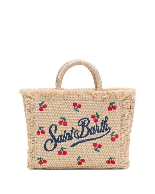 Mc2 Saint Barth White Vanity Mini Straw N Shopping Bag