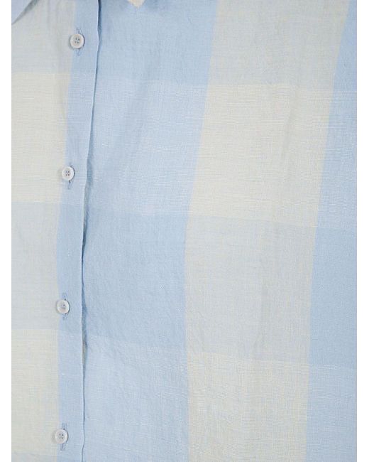 A PUNTO B Blue Short Sleeves Shirt