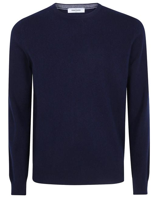 Gran Sasso Blue Sweater Wool Cashmere Blend "Long Sleeves Turtle Neck" for men