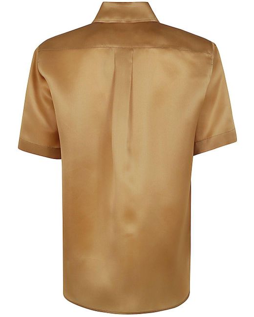 Max Mara Brown Acanto123 Short Sleeve Organdy Shirt