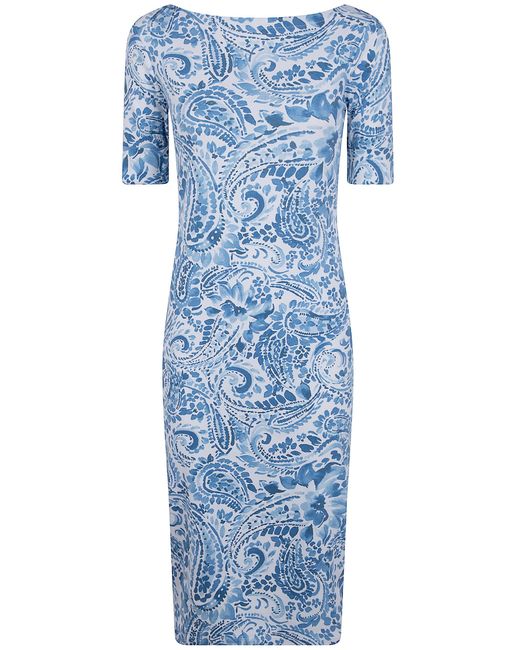 Ralph Lauren Blue Knit Midi Dress