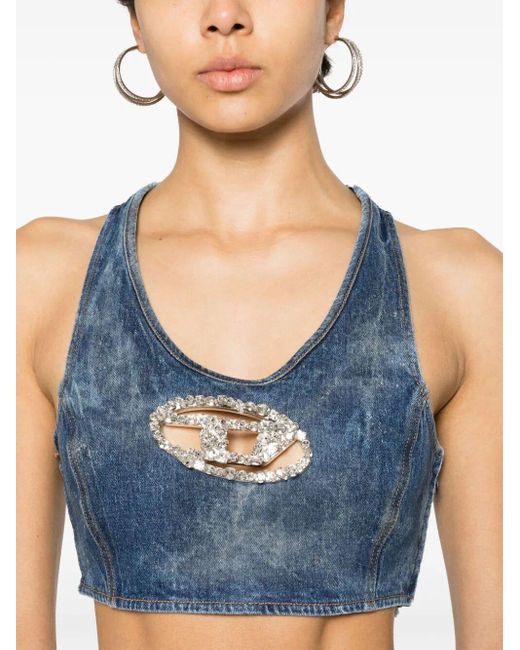 DIESEL Blue Top With Decoration