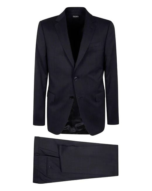 Zegna Blue Pure Wool Suit for men
