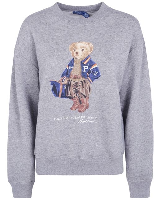 Polo Ralph Lauren Gray Sweatshirt Teddy Bear "Knit Sweatshirt"