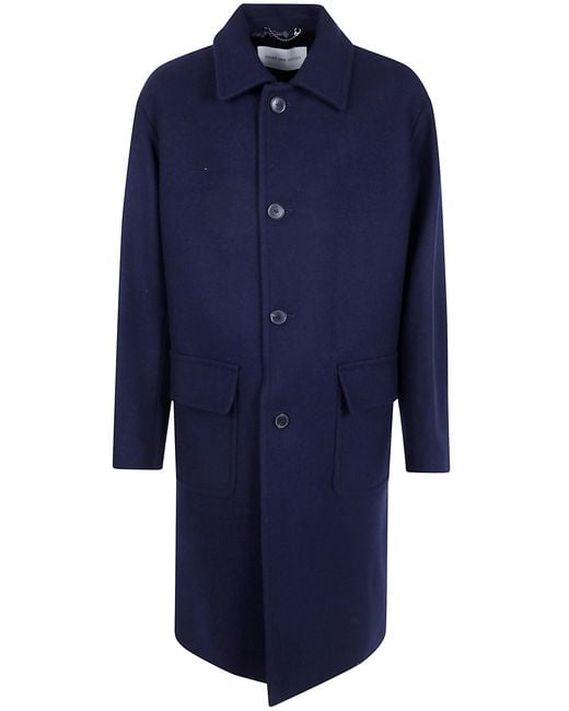 Dries Van Noten Blue Coat Single Breaster "Randale" for men
