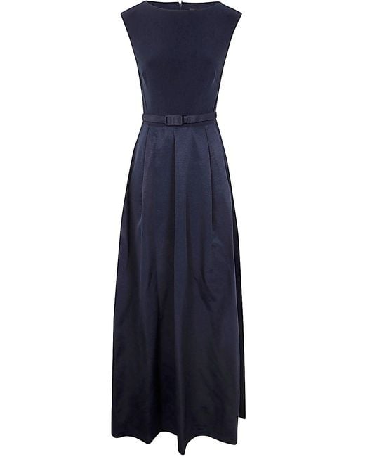 Ralph Lauren Blue Noella Short Sleeve Gown