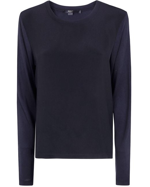 Seventy Blue Sweater Round Neck "Jersey Crepe"