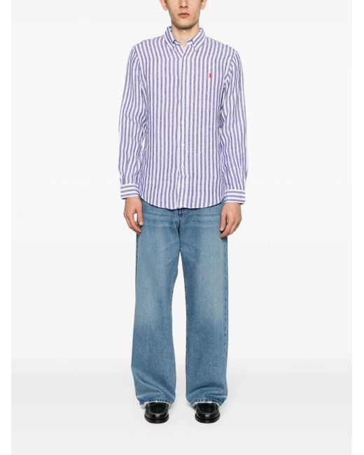 Polo Ralph Lauren Blue Striped Shirt for men