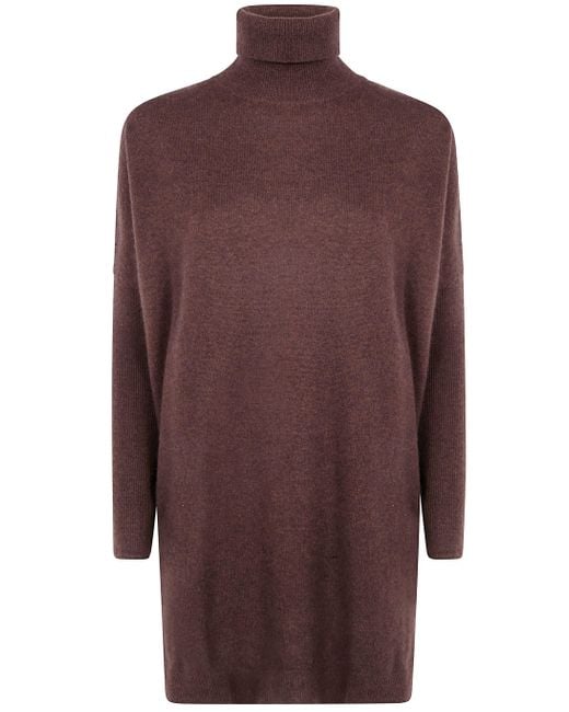ABSOLUT CASHMERE Purple "Amira" High Neck Maxi Sweater