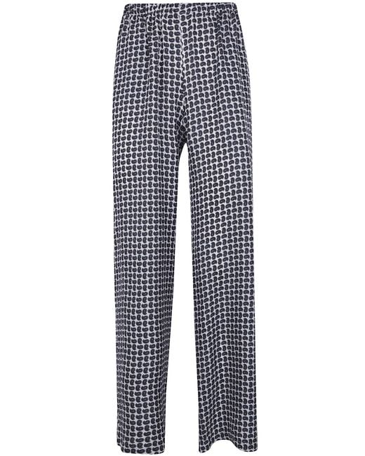 Laura Urbinati Blue Elastic Waist Wide Leg Trousers