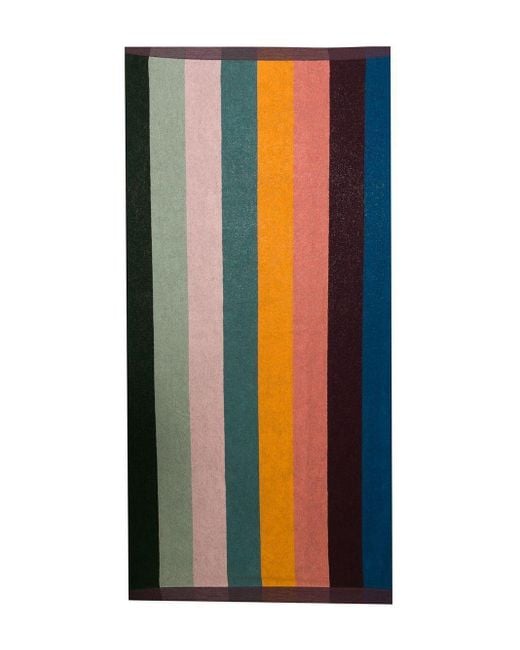 Paul Smith Green Striped Beach Towel for men