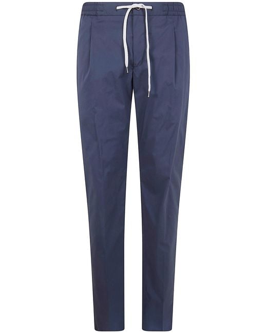 PT01 Blue Soft Popeline Regular Trousers for men
