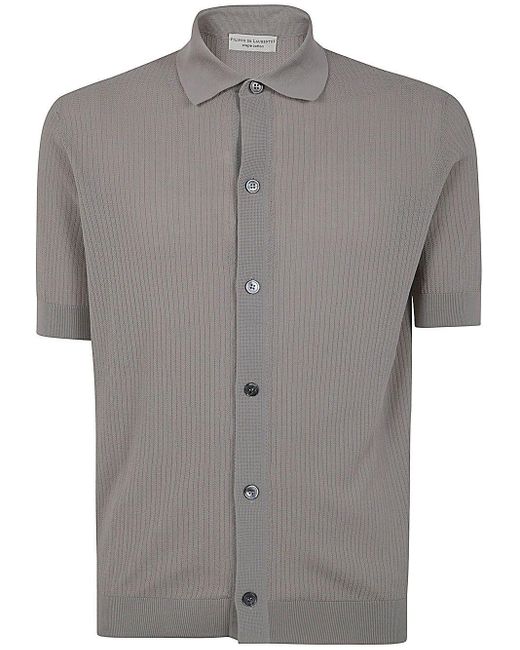 FILIPPO DE LAURENTIIS Gray Short Sleeves Shirt for men