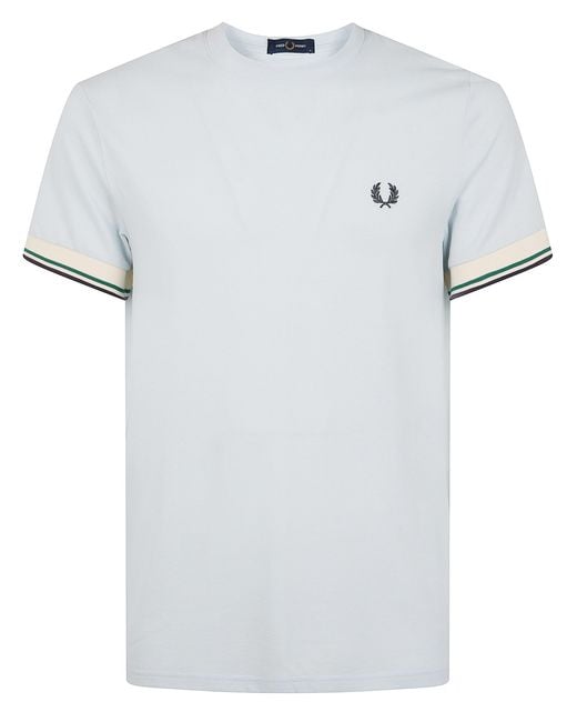 Fred Perry White T-Shirt Tipped Cuff "M2396" for men