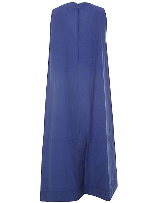 Antonelli Blue Melania Sleeveless V Neck Dress