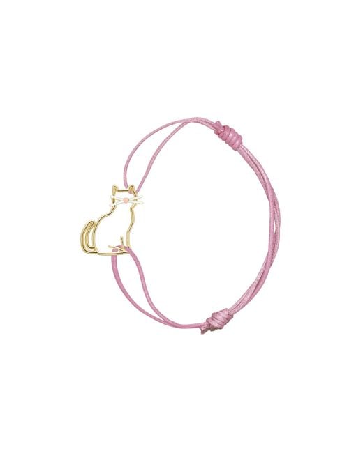 Aliita Pink "Miau Bigotes Enamel" Cord Bracelet