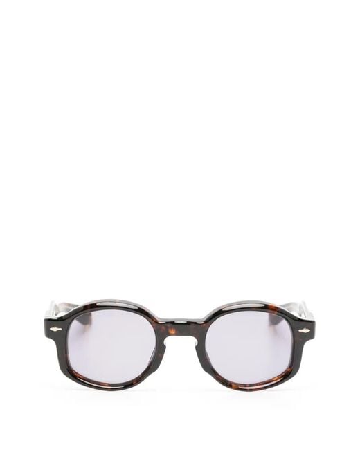 Jacques Marie Mage Brown Petrus Round-Frame Sunglasses