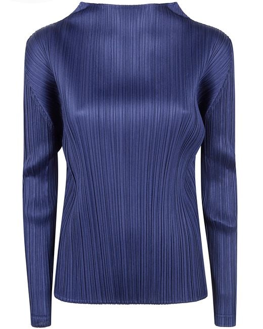 Pleats Please Issey Miyake Blue T-Shirt Monthly Colors: January
