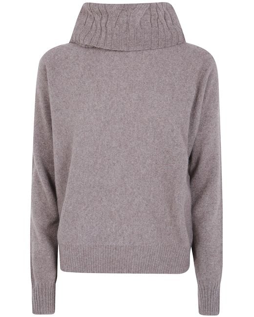 D.exterior Gray D. Exterior Sweater Hooded "Cashmere Turtle Neck"