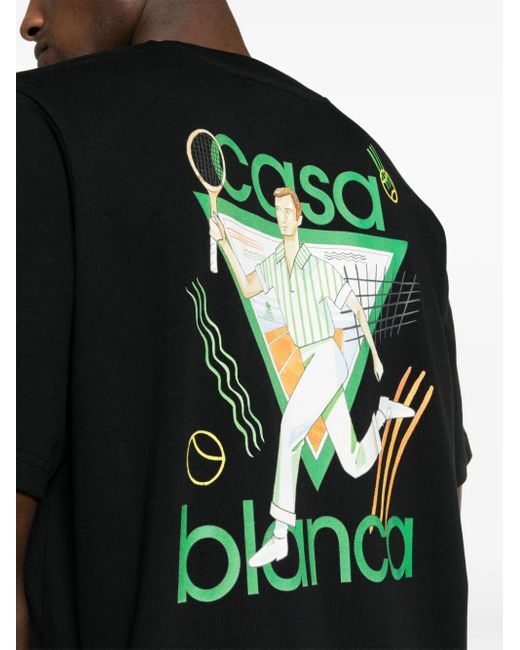 Casablancabrand Black Graphic T-shirt for men
