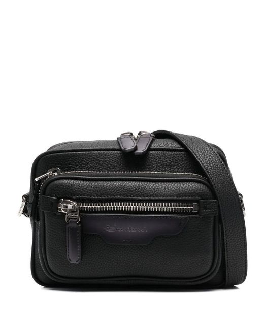 Santoni Black Entry Level Crossbody Bag Bags for men
