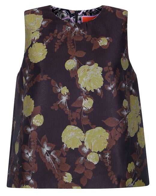 LaDoubleJ Purple Top Floral Print "La Scala"