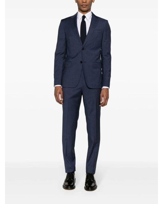 Zegna Blue Pure Wool Suit Clothing for men