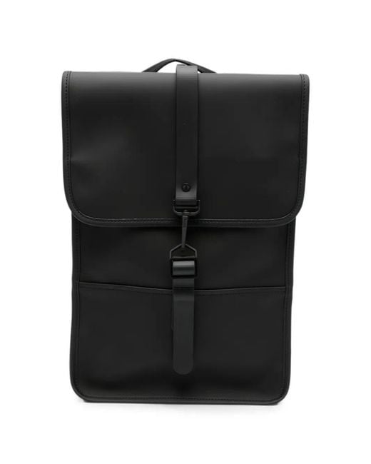 Rains Black Backpack Main Feature "W3" Mini