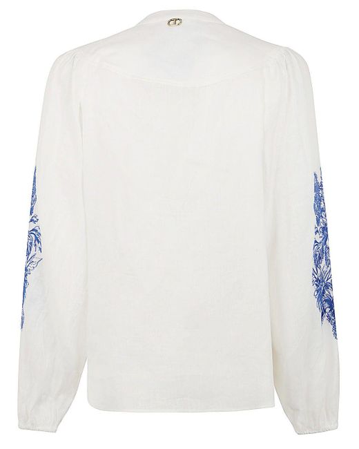 Twin Set White Embroidered Long Sleeve Shirt