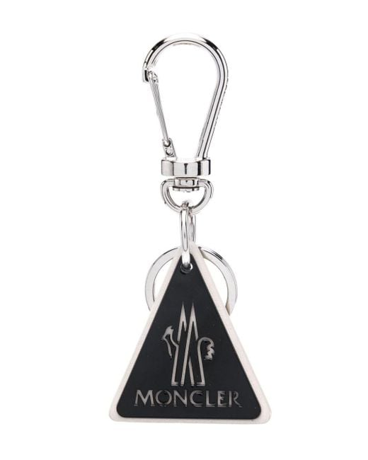 Moncler White Triangle Key Ring Accessories for men
