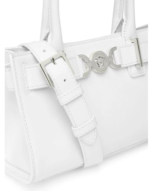 Versace White Medusa '95 Small Leather Tote Bag