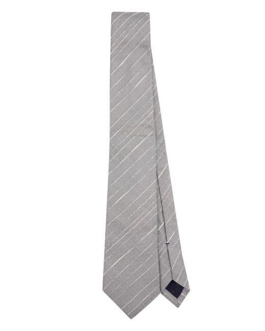 Paul Smith Gray Tie Crepe Stripe Accessories for men