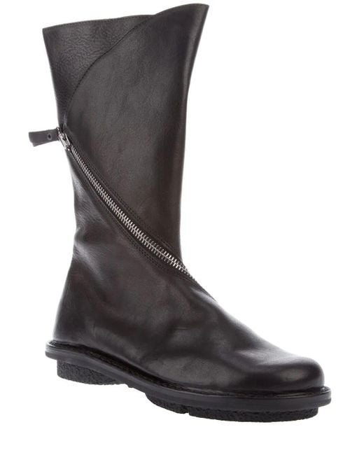 Trippen Black Asymetrical Zip Boots