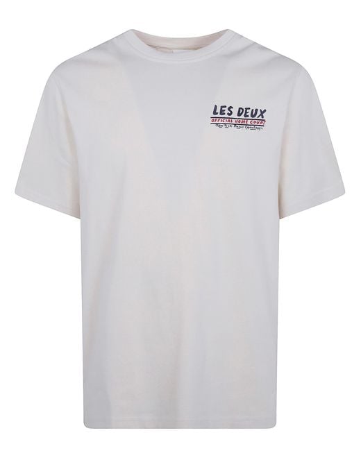 Les Deux White T-Shirt Main Feature "Record" for men