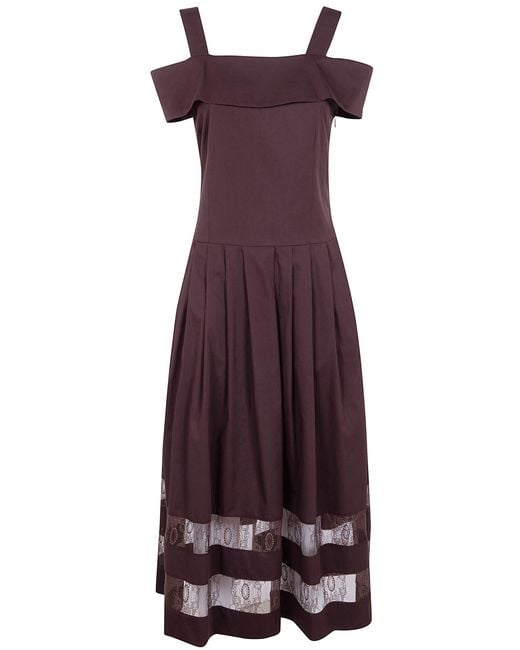 Blugirl Blumarine Purple Lace Cotton Dress