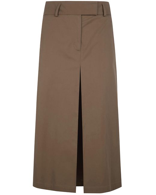 Filippa K Brown "Box" Pleat Skirt