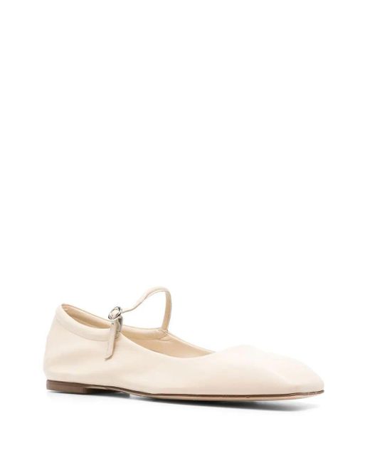 Aeyde White Maryjane Leather Ballerina Shoes