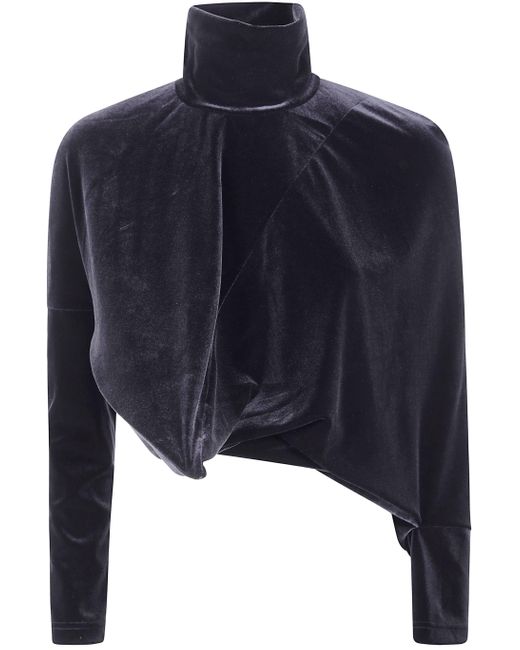 Junya Watanabe Blue Asymetrical Turtleneck Sweater