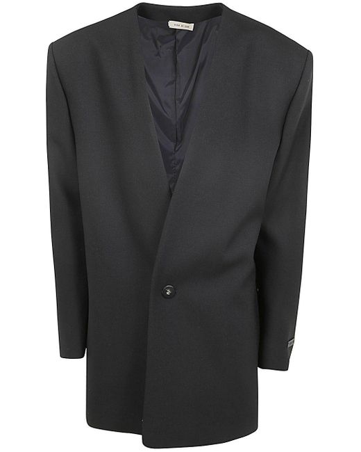 Fear Of God Black Lapelless Suit Jacket for men