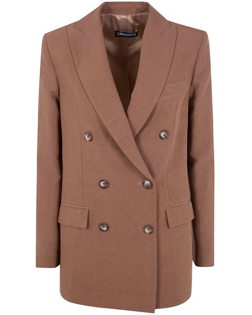 DR. HOPE Brown Double Breasted Blazer Jacket