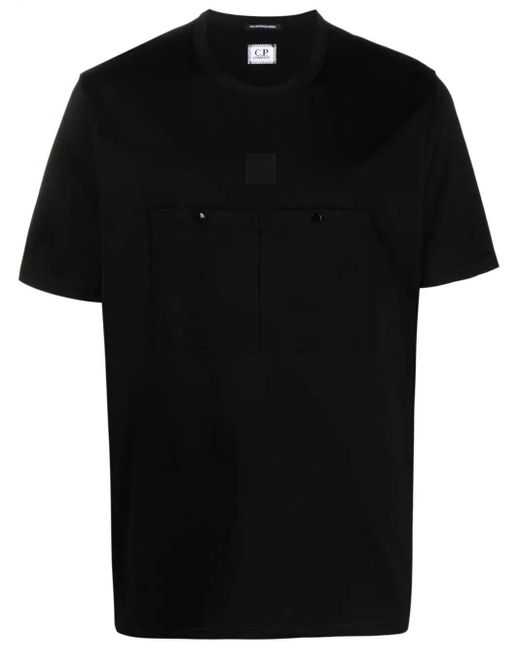 C P Company Black T-shirt Short Sleeve Mercerized Jersey for men