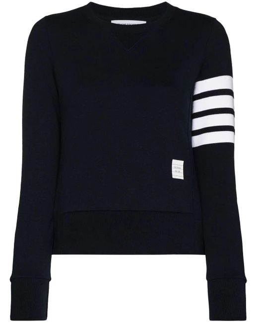 Thom Browne Black Sweatshirt With Striped Detail