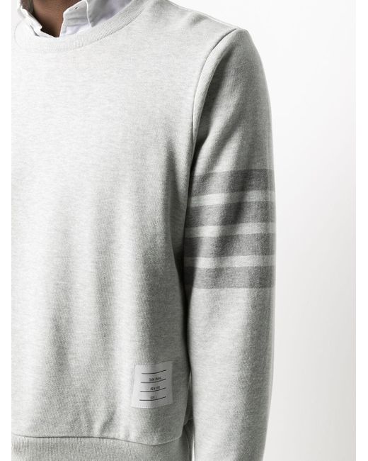 Thom Browne White 4-bar Stripes Cotton Sweatshirt - Men's - Cotton for men
