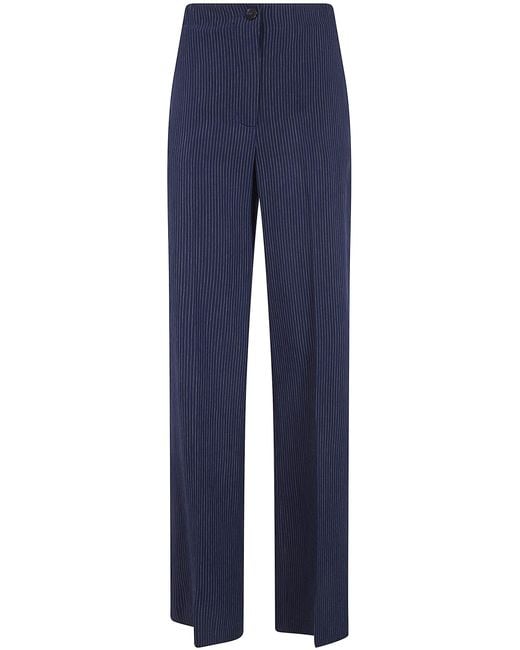 Seventy Blue Popeline Viscose Fluid Trousers