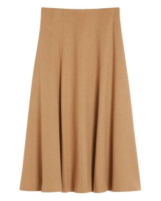 Max Mara Brown "Geneve" Round Midi Skirt