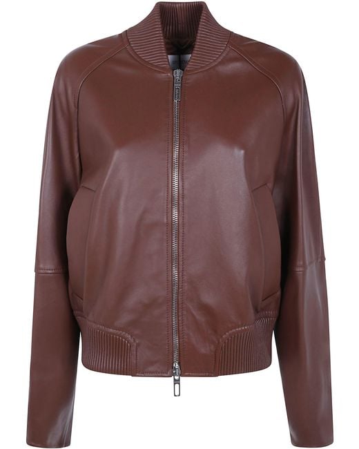 Max Mara Brown Jacket Leather "Spx Amour"
