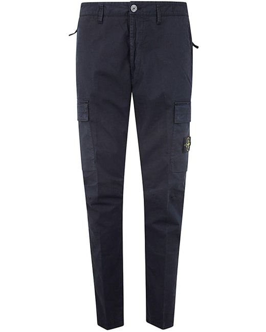 Stone Island Blue Regular Tapered Trousers Clothing for men