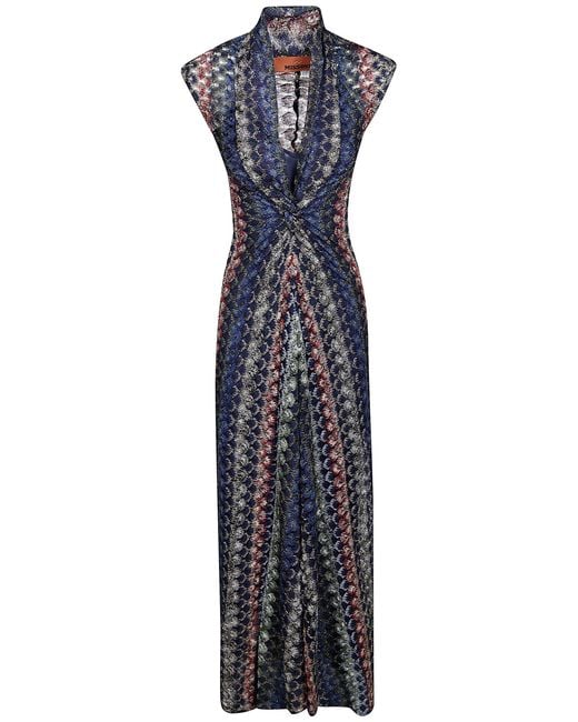 Missoni Blue Dress Long "Ds26Wg2H. Br015P Smspv Dark Version"